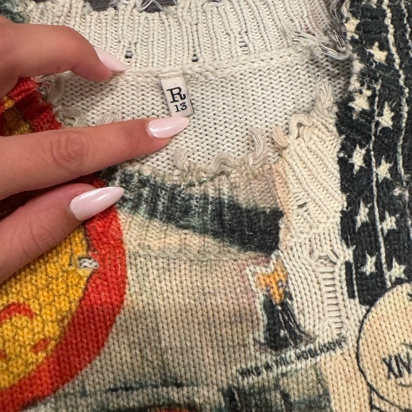 R13 Multicolor Graphic Knit Sweater - Picture 3 of 5